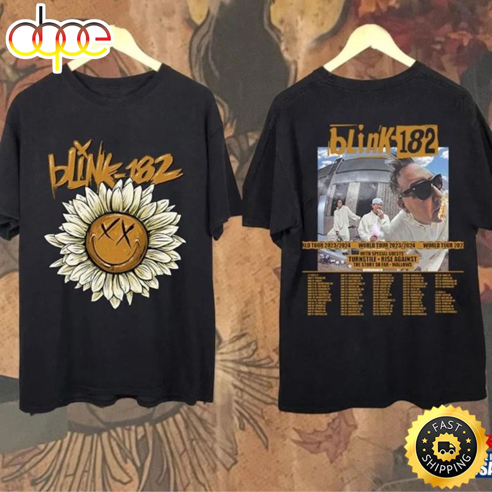 Blink 182 World Tour 2023 Shirt Vintage Retro Band Tee Unisex
