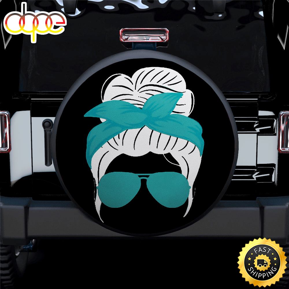Blue Sea Turban Jeep Girl Car Spare Tire Covers Gift For Campers Jymqwo