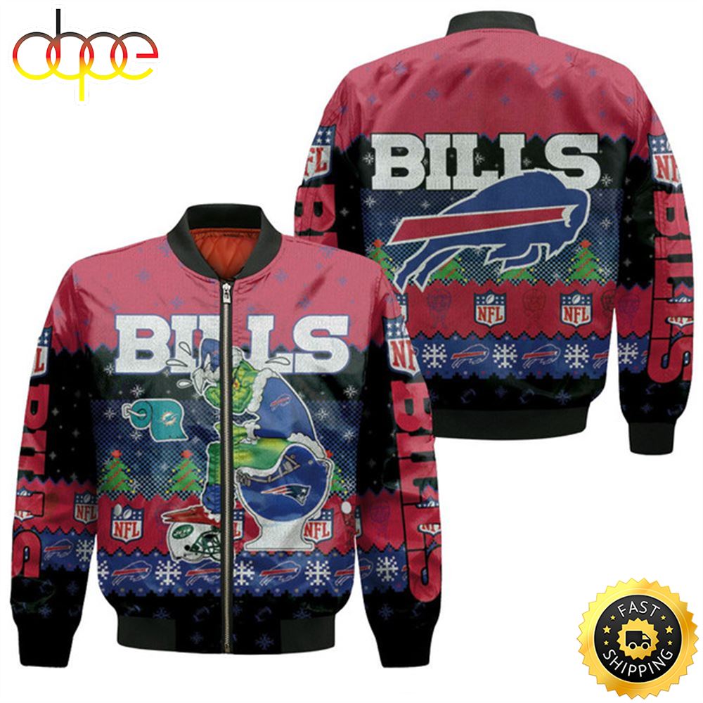 Buffalo Bills Christmas Grinch In Toilet Knitting Pattern 3D Jersey Bomber Jacket D7nhiv.jpg