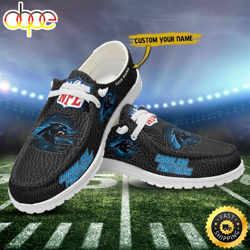 Carolina Panthers Hey Dude Shoes NFL Custom Name