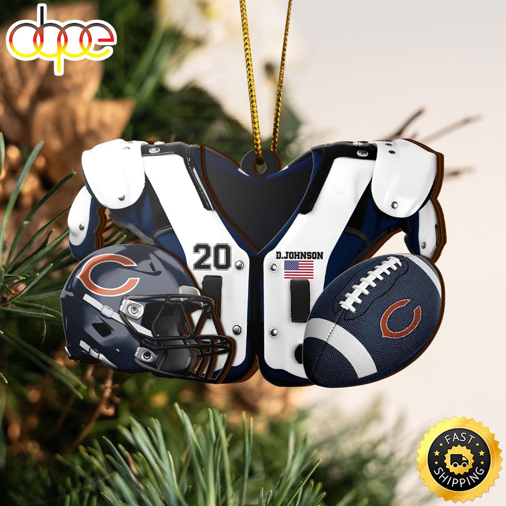 Chicago Bears NFL Sport Ornament Custom Your Name And Number