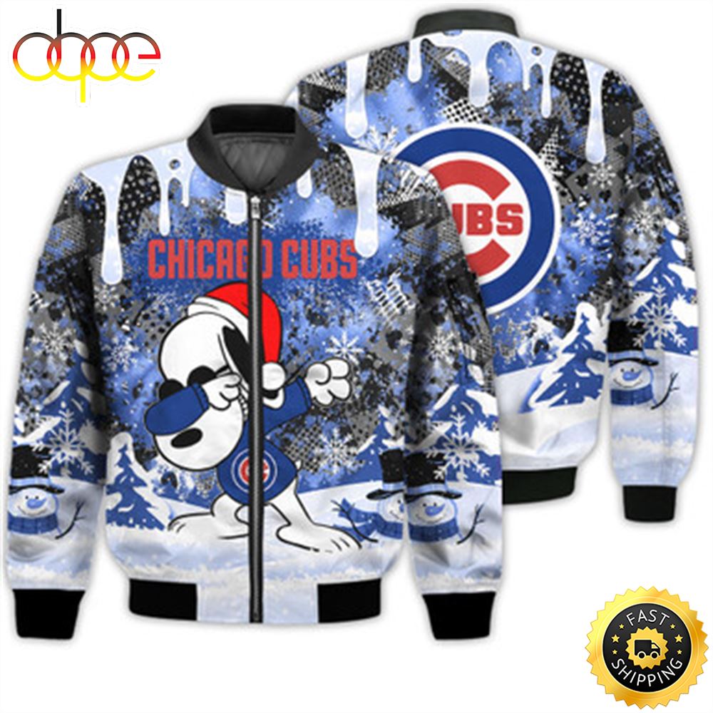 Chicago Cubs Snoopy Dabbing The Peanuts Sports Football American Christmas Dripping Matching Gifts Unisex 3D Bomber Jacket Gd0t7p.jpg