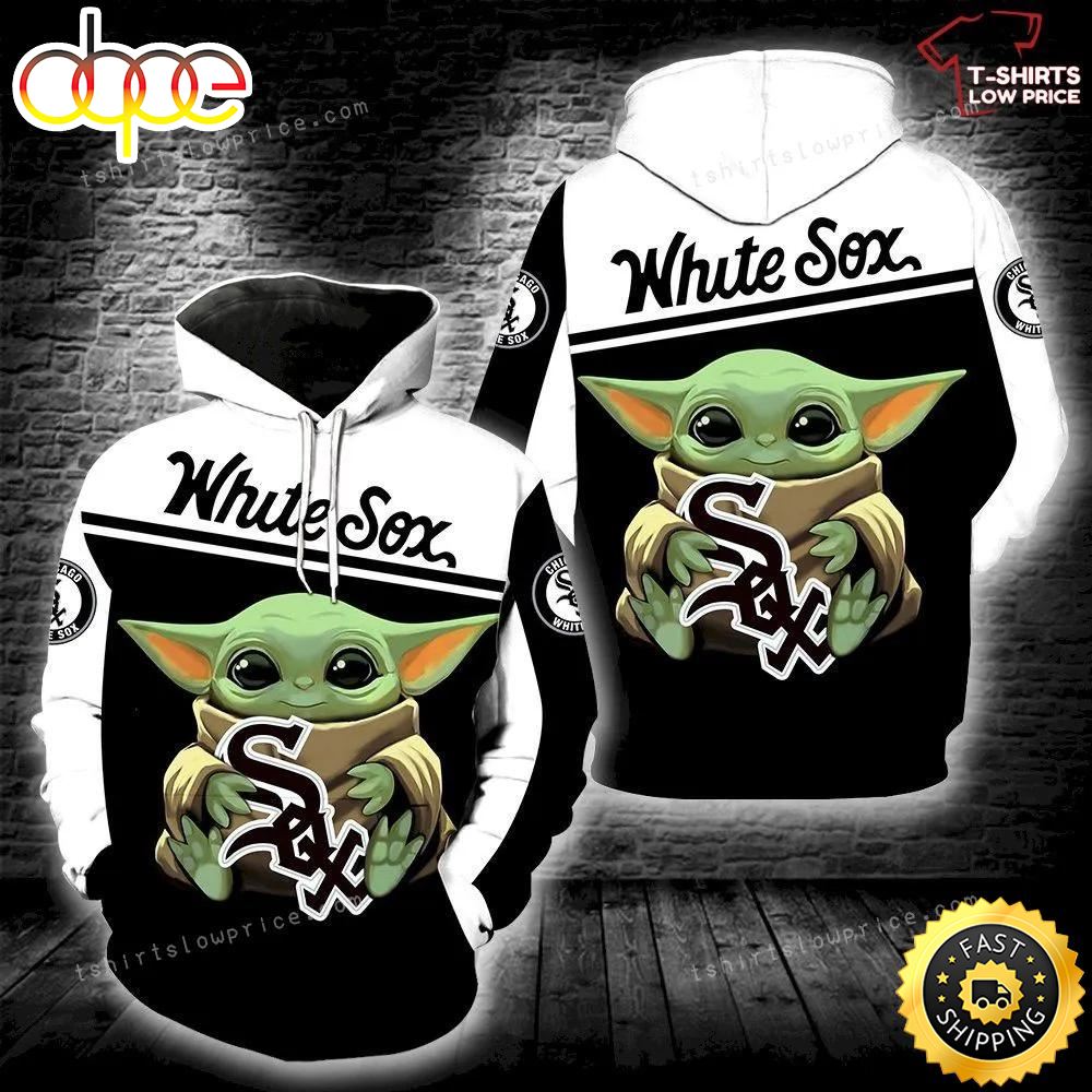 Chicago White Sox Baby Yoda Hold Logo Full Print 3d Hoodie Zipper Men Women Tajivp