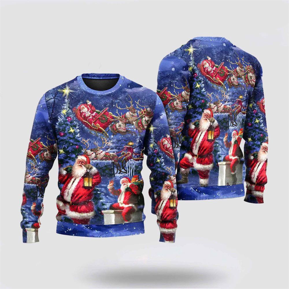 Christmas Santa Claus Chilling Happy Xmas Light Art Style Ugly Christmas Sweater 1 Sweater Smfvci.jpg