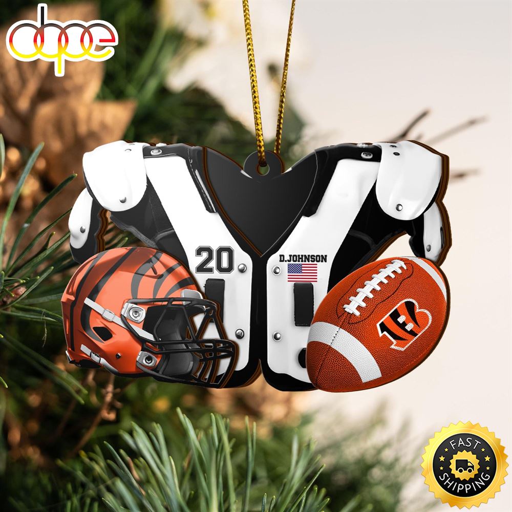 Cincinnati Bengals NFL Sport Ornament Custom Your Name And Number
