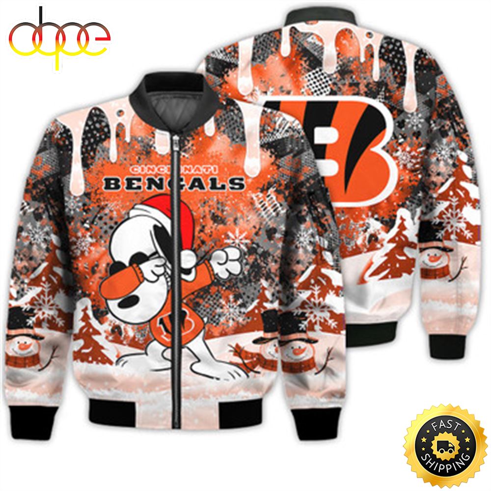 Cincinnati Bengals Snoopy Dabbing The Peanuts Sports Football American Christmas Dripping Matching Gifts Unisex 3D Bomber Jacket Ceqi0r.jpg