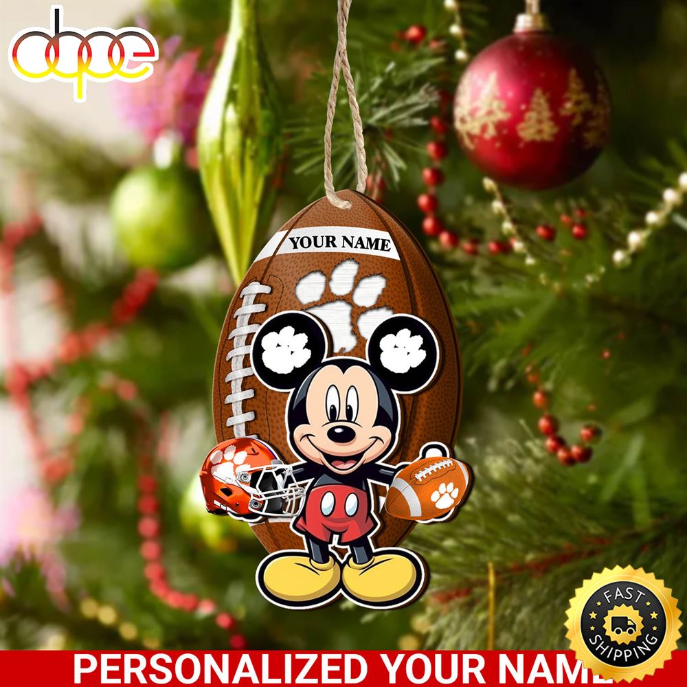 Clemson Tigers And Mickey Mouse Ornament Personalized Your Name