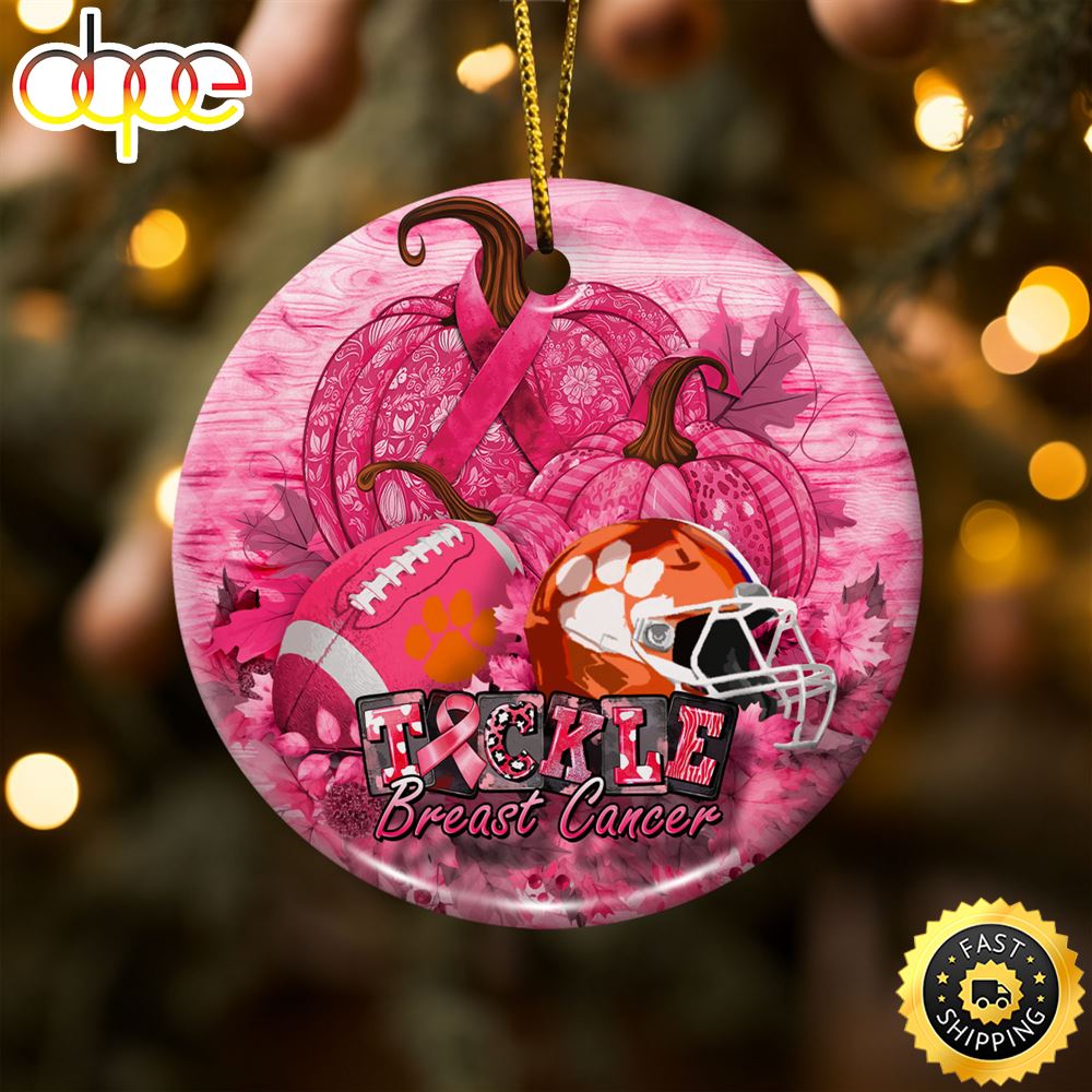 Clemson Tigers Breast Cancer And Sport Team Ceramic Ornament Lywudw