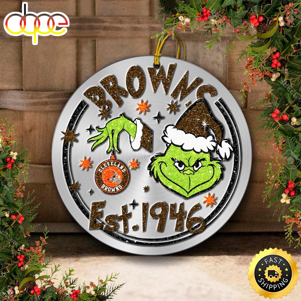 Cleveland Browns Grinch Circle Ornaments Christmas Hzq9zq