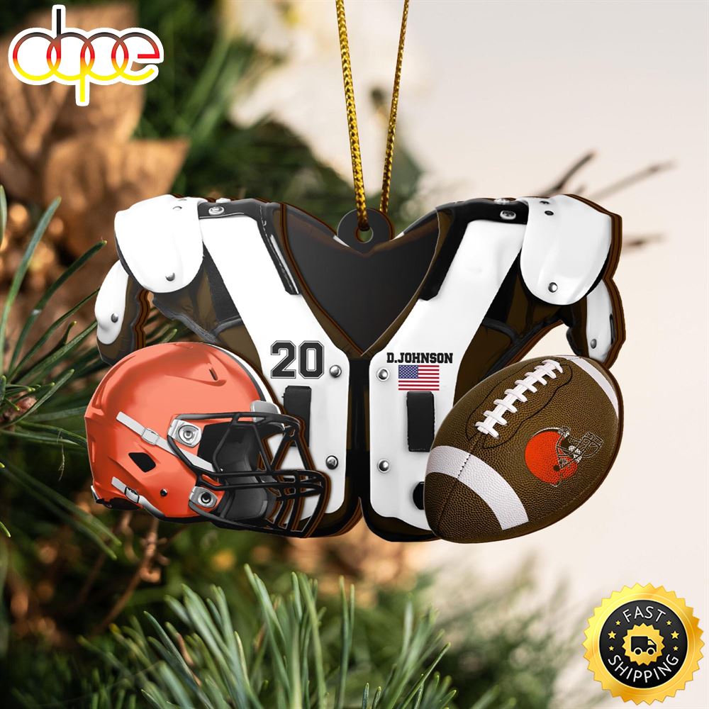 Cleveland Browns NFL Sport Ornament Custom Your Name And Number