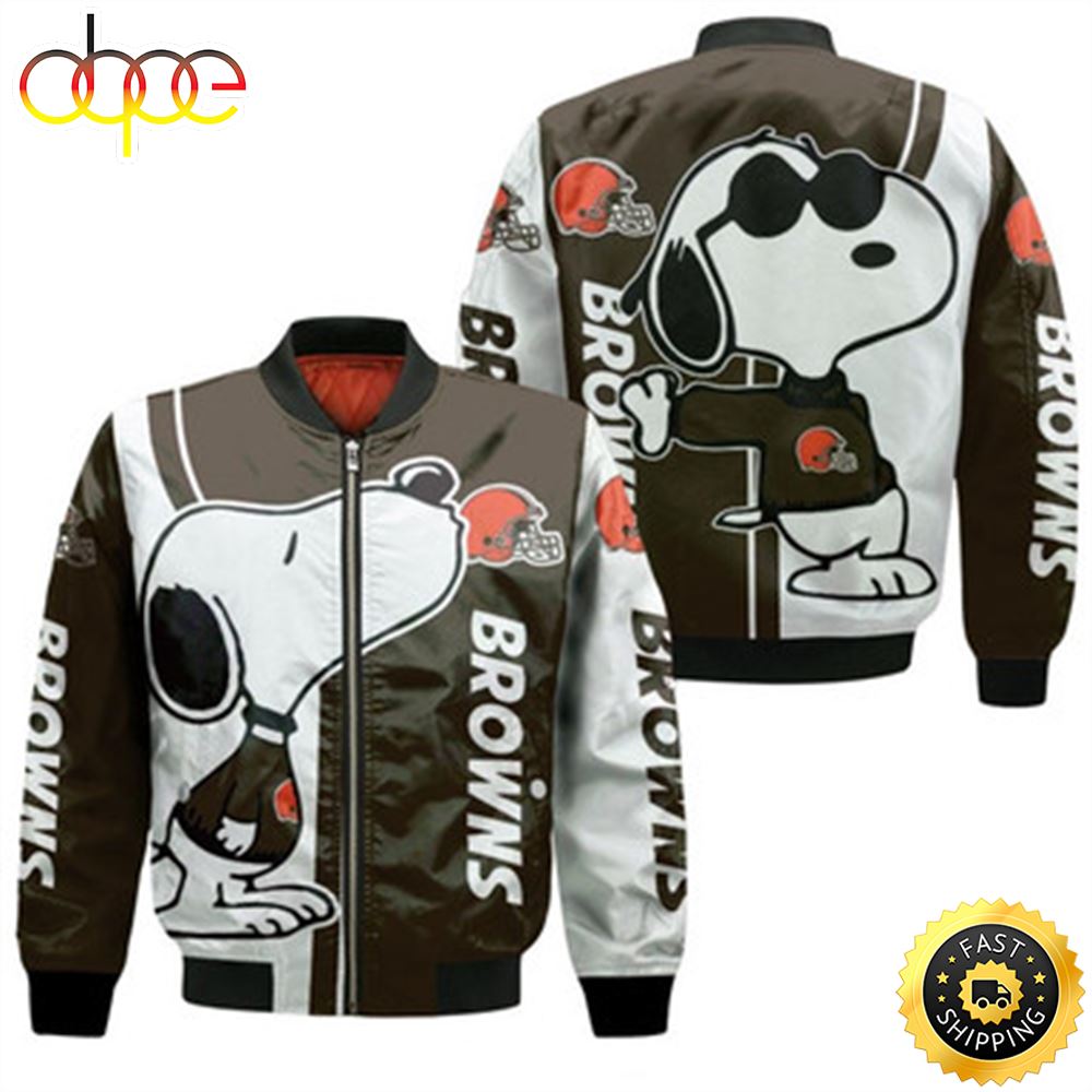 Cleveland Browns Snoopy Lover 3D Printed Bomber Jacket Model