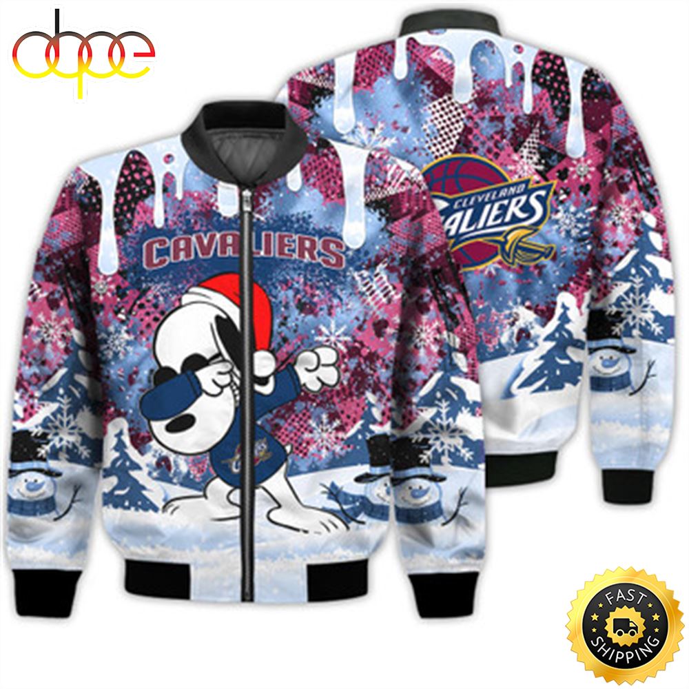 Cleveland Cavaliers Snoopy Dabbing The Peanuts Sports Football American Christmas Dripping Matching Gifts Unisex 3D Bomber Jacket Rwz98f.jpg