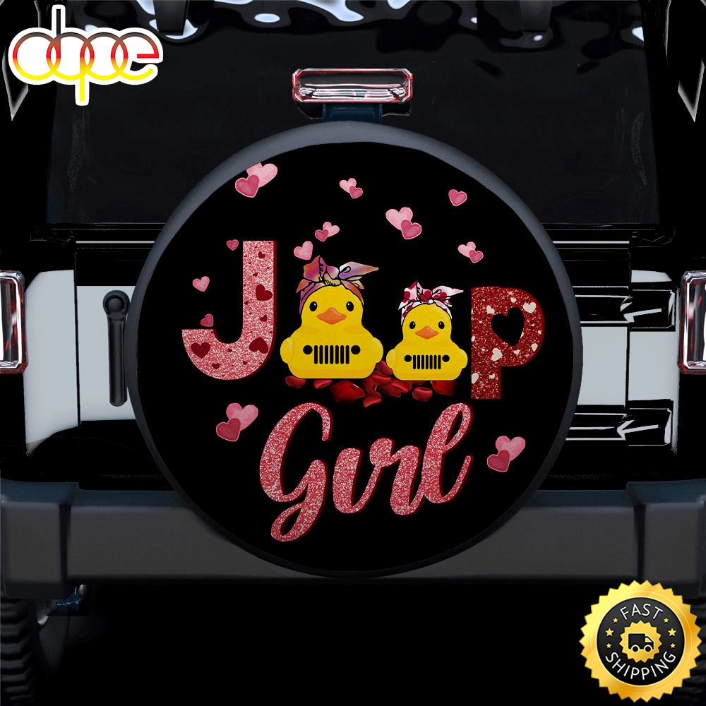 Couple Duck Love Jeep Girl Cute Valentine Car Spare Tire Covers Gift For Campers B9en2m