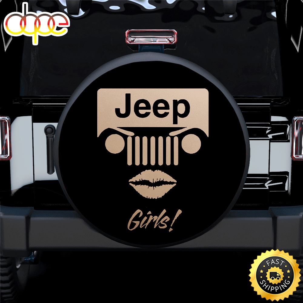 Cream White Jeep Girl Car Spare Tire Covers Gift For Campers Yx0yl5