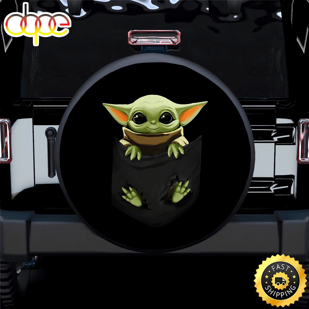 Cute Baby Yoda Hanging Car Spare Tire Covers Gift For Campers Pel466