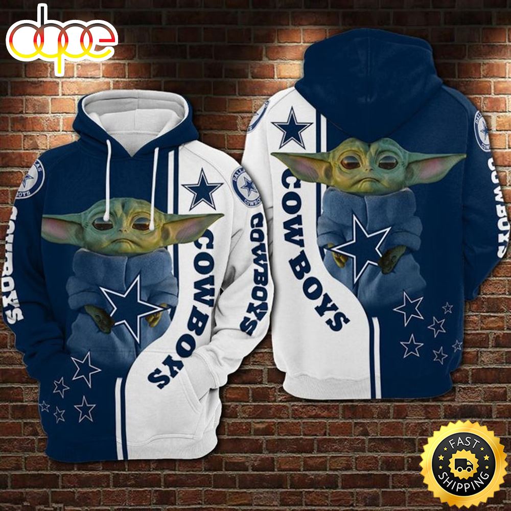 Dallas Cowboys Baby Yoda 3d Hoodie All Over Print Dallas Cowboys Gifts For Her Ehella
