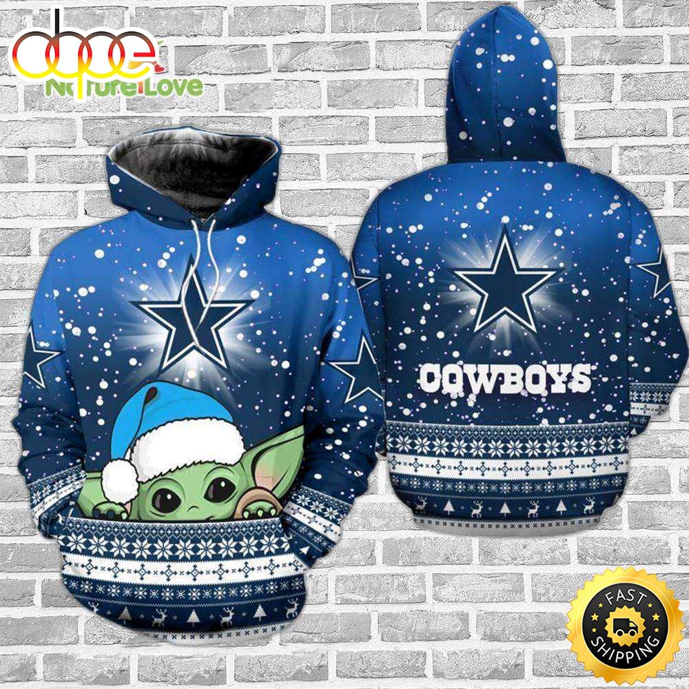 Dallas Cowboys Baby Yoda Christmas Nfl Hoodie Gifts For Fans Nhhqyj