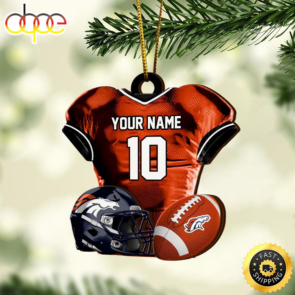Denver Broncos NFL Sport Ornament Custom Name And Number