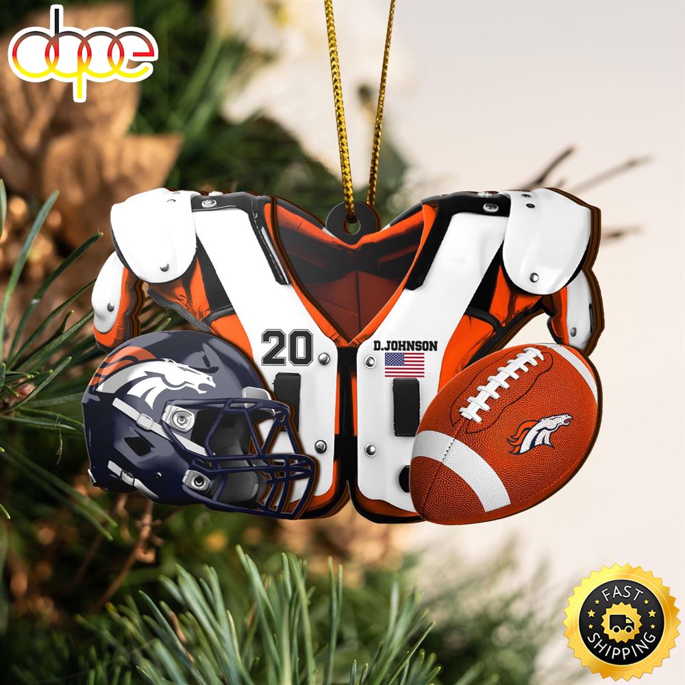 Denver Broncos NFL Sport Ornament Custom Your Name And Number