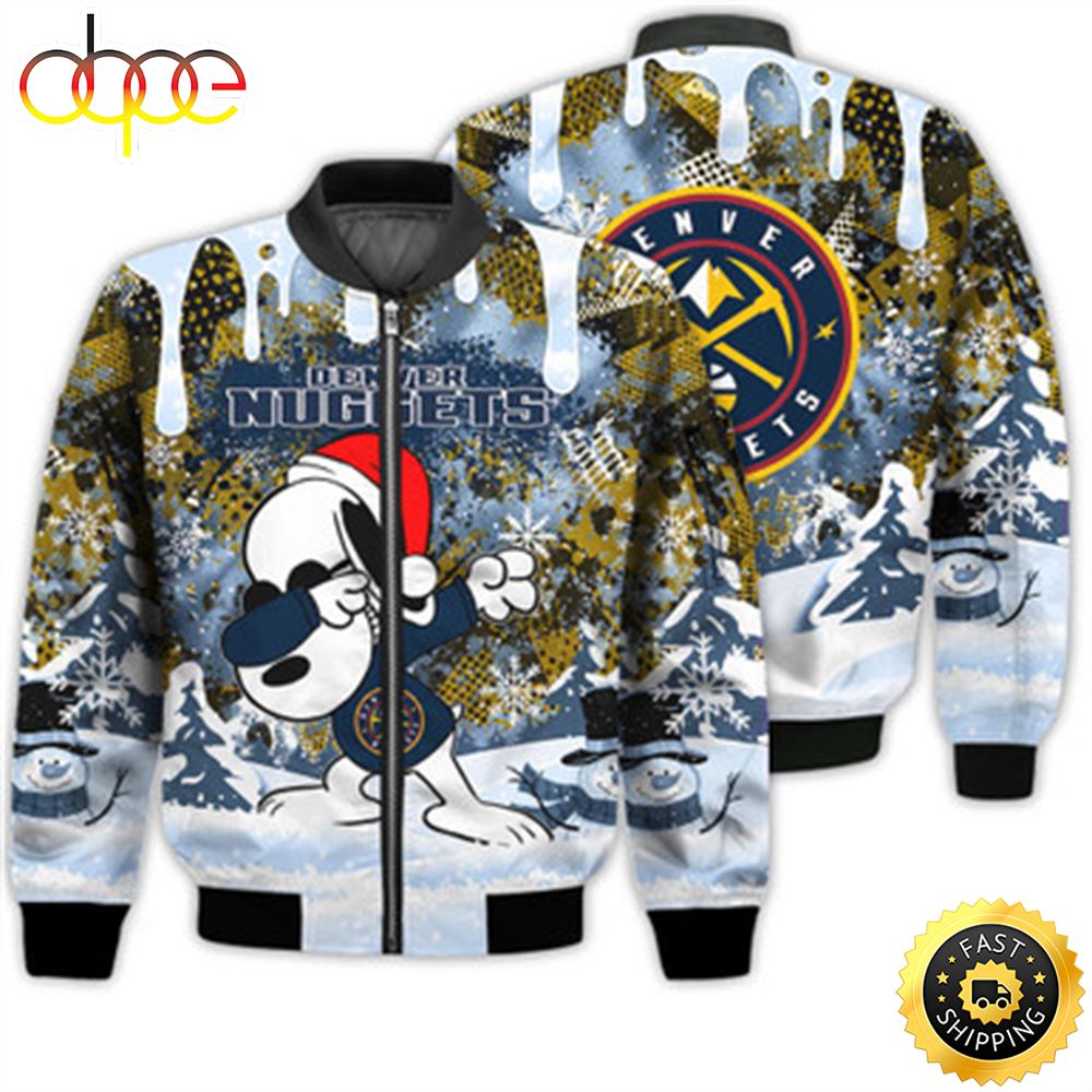 Denver Nuggets Snoopy Dabbing The Peanuts Sports Football American Christmas Dripping Matching Gifts Unisex 3D Bomber Jacket Zvcgdd.jpg