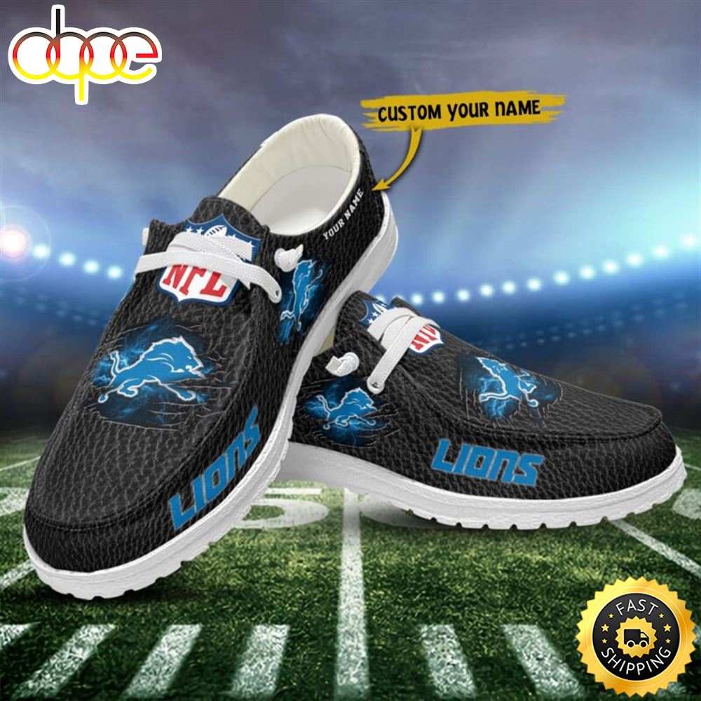 Detroit Lions Hey Dude Shoes NFL Custom Name