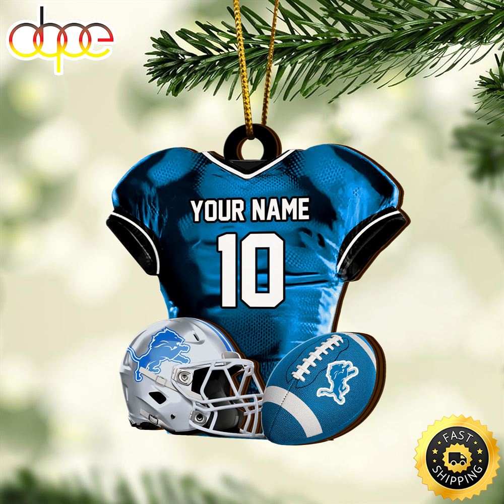 Detroit Lions NFL Sport Ornament Custom Name And Number
