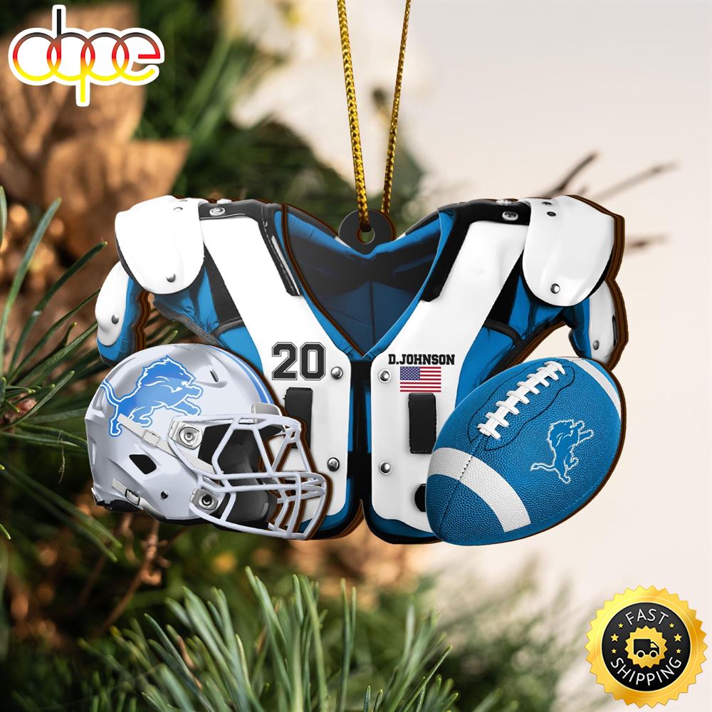Detroit Lions NFL Sport Ornament Custom Your Name And Number