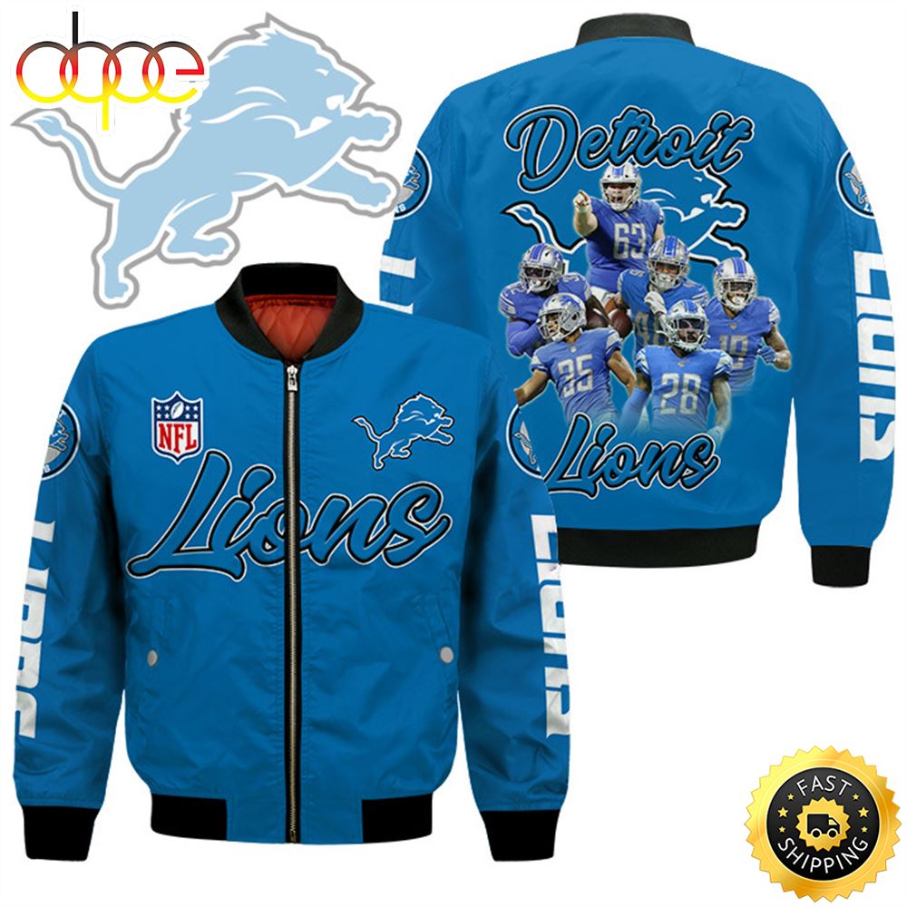 Detroit Lions Players Nfl Bomber Jacket