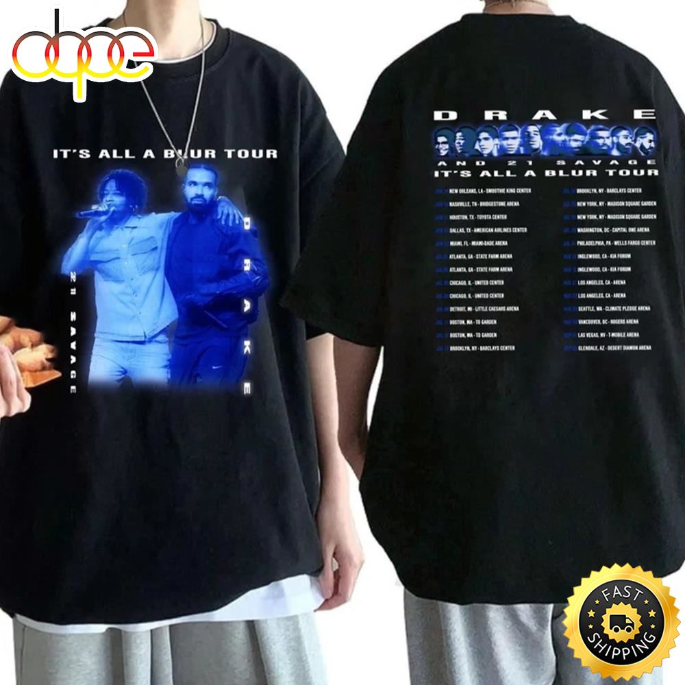 Drake 21 Savage Shirt, Drake It's All A Blur Tour 2023