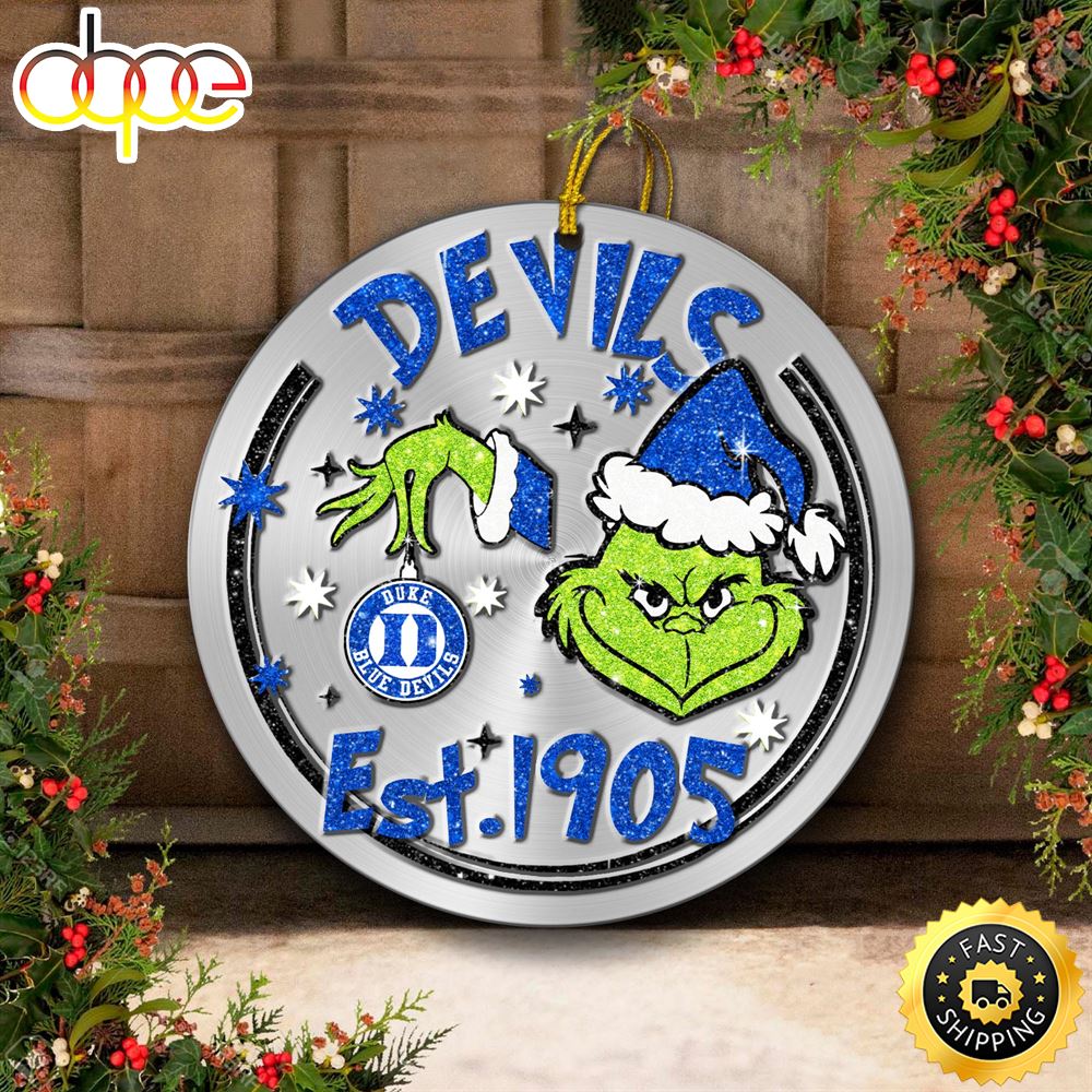 Duke Blue Devils Grinch Circle Ornaments Christmas H783ww