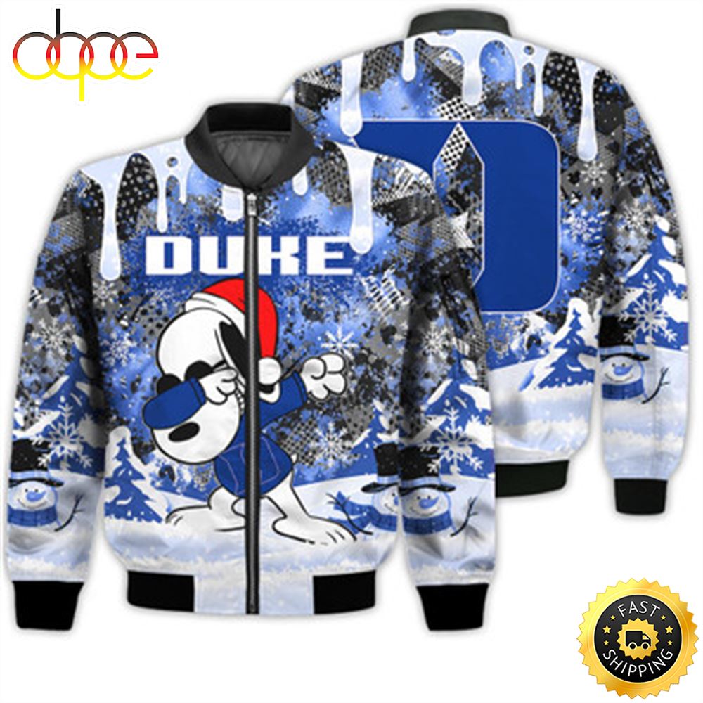 Duke Blue Devils Snoopy Dabbing The Peanuts Sports Football American Christmas Dripping Matching Gifts Unisex 3D Bomber Jacket Rpz2he.jpg