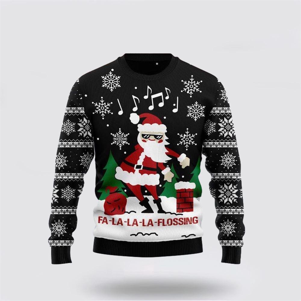 Fa La La La Flossing Santa Claus Ugly Christmas Sweater 1 Sweater Rafesd.jpg