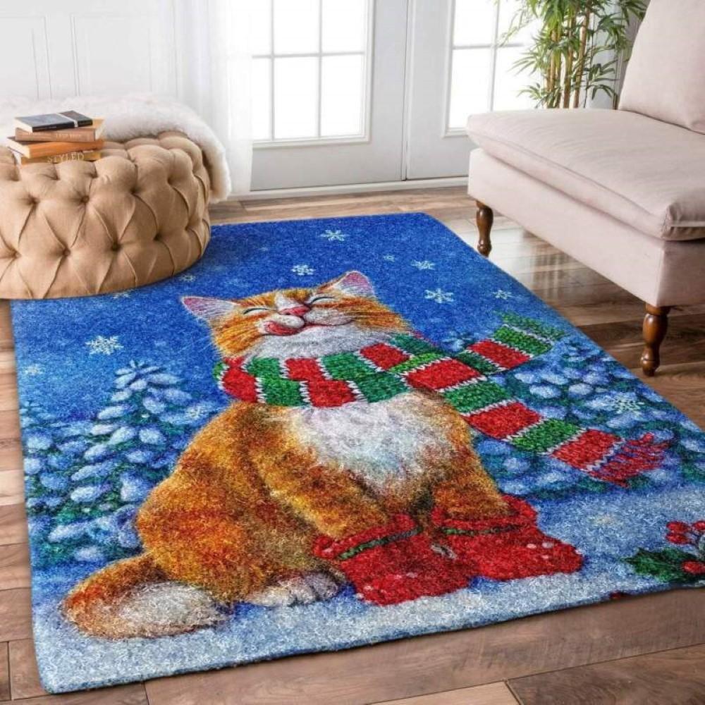 Fireside Festoon With Christmas Cat Limited Edition Rug Christmas Floor Mats Rrtos1.jpg