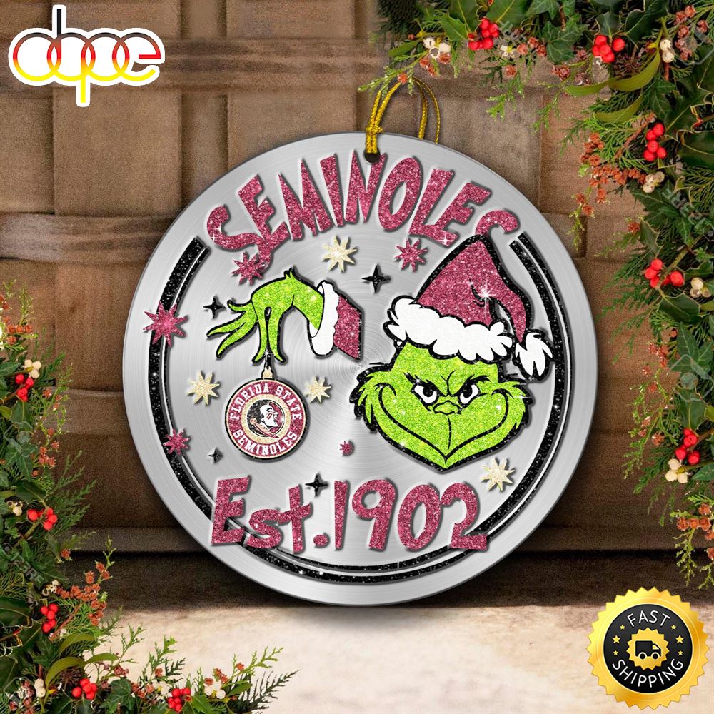 Florida State Seminoles Grinch Circle Ornaments Christmas E80qq2
