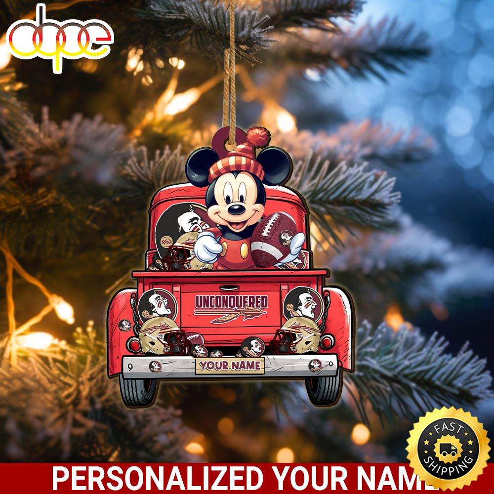 Florida State Seminoles Mickey Mouse Ornament Personalized Your Name Sport Home Decor K0akro.jpg