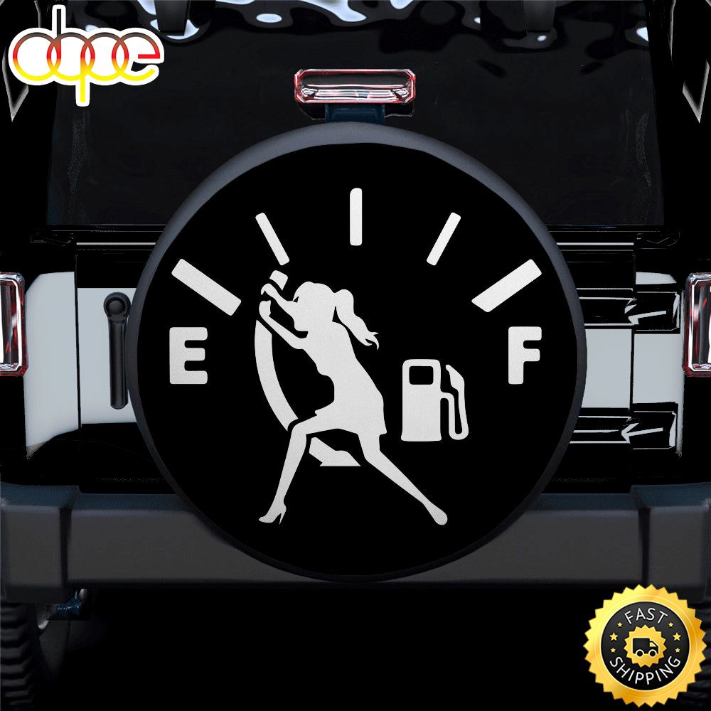 Funny Almost Out Of Gas Girl Jeep Car Spare Tire Covers Gift For Campers Wakzrr