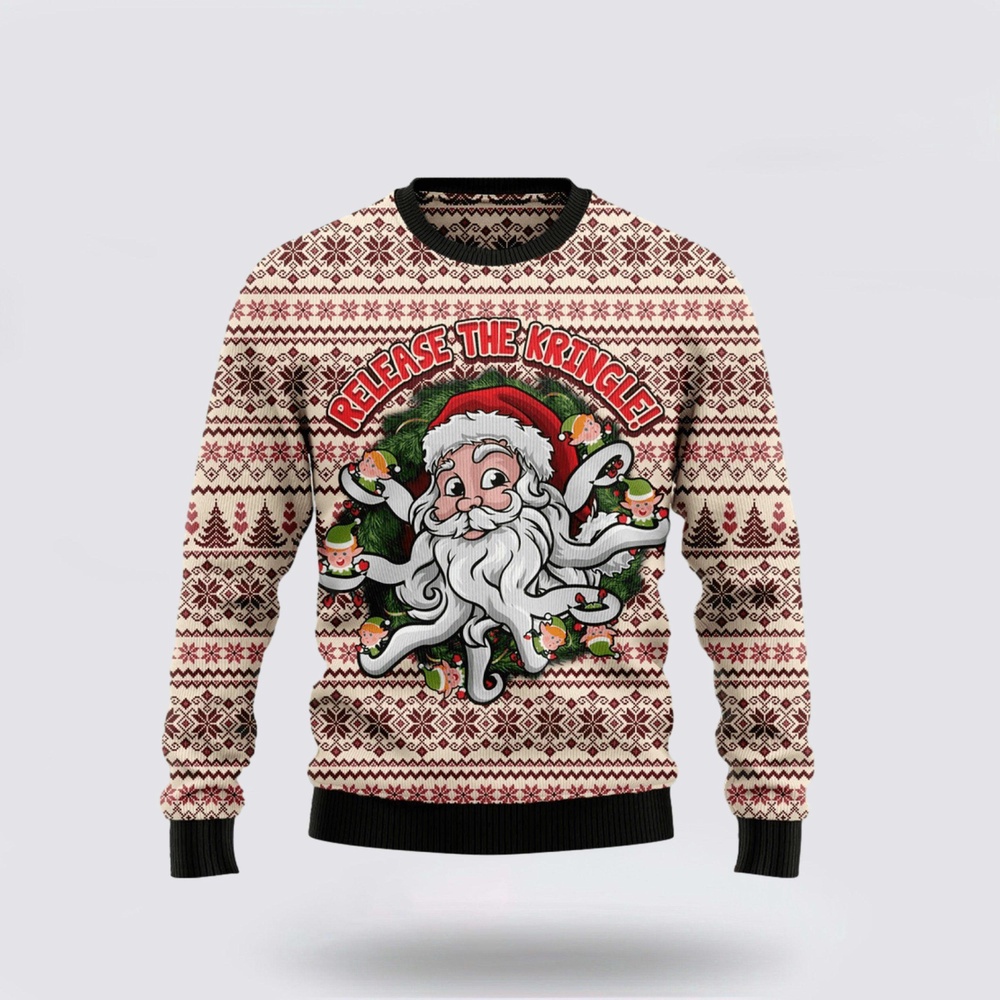 Funny Santa Claus Release The Kringle Ugly Christmas Sweater 1 Sweater Nlqzv8.jpg
