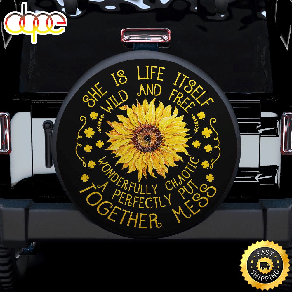 Girl Life Sunflower Car Spare Tire Covers Gift For Campers Xwt9xe