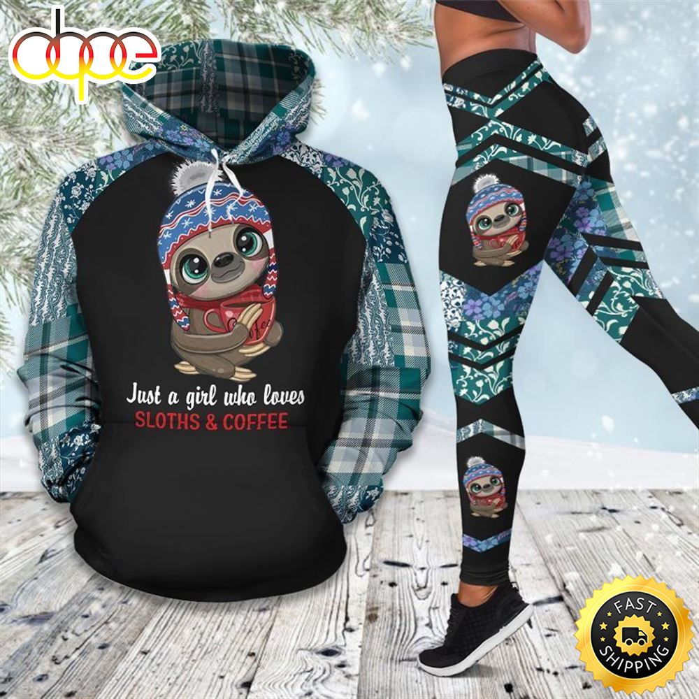 Girl Loves Sloths Andoffee All Over Print Leggings Hoodie Set Outfit For Women Auxhav.jpg