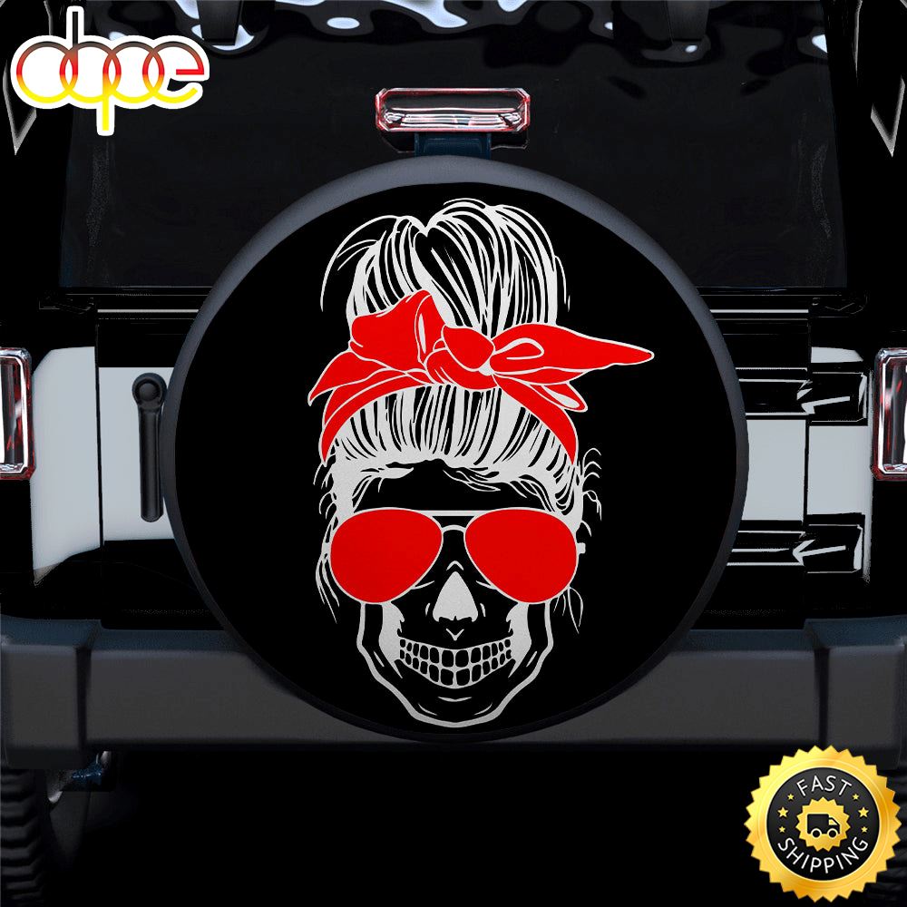 Girl Skull Red Car Spare Tire Covers Gift For Campers Jsfd4e