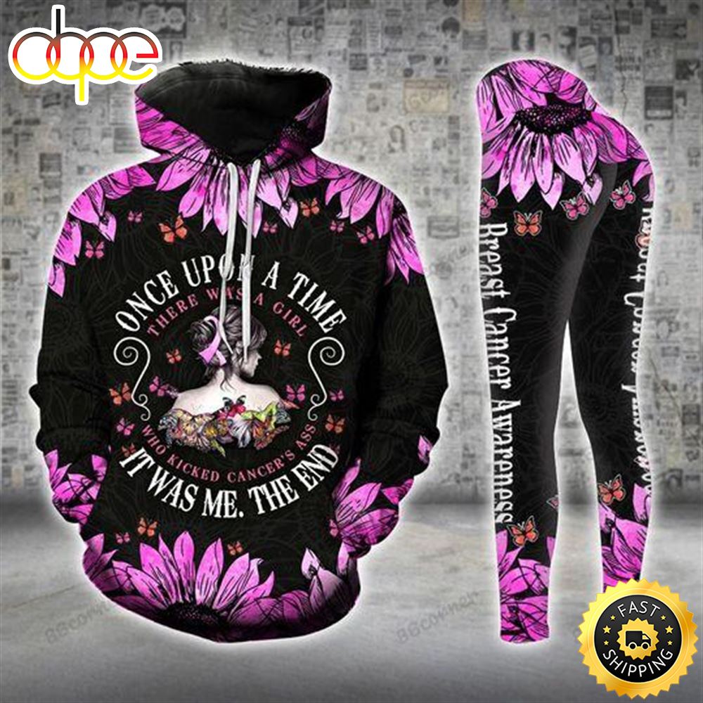 Girl Who Kicked Breast Cancer All Over Print Leggings Hoodie Set Outfit For Women Cyczrs.jpg