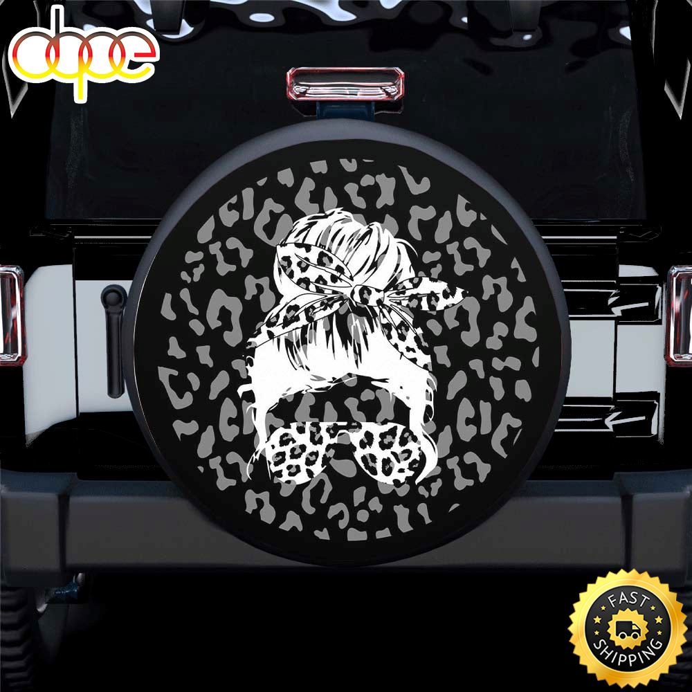 Girl With Leopard Cheetah Print Sunglasses Any COLOR Spare Tire Covers Gift For Campers Yd0q45