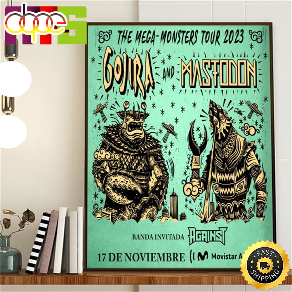 Gojira And Mastodon The Mega Monsters Tour 2023 In Buenos Aires Argentina November 17th 2023 Home Decor Poster Canvas Raehyp
