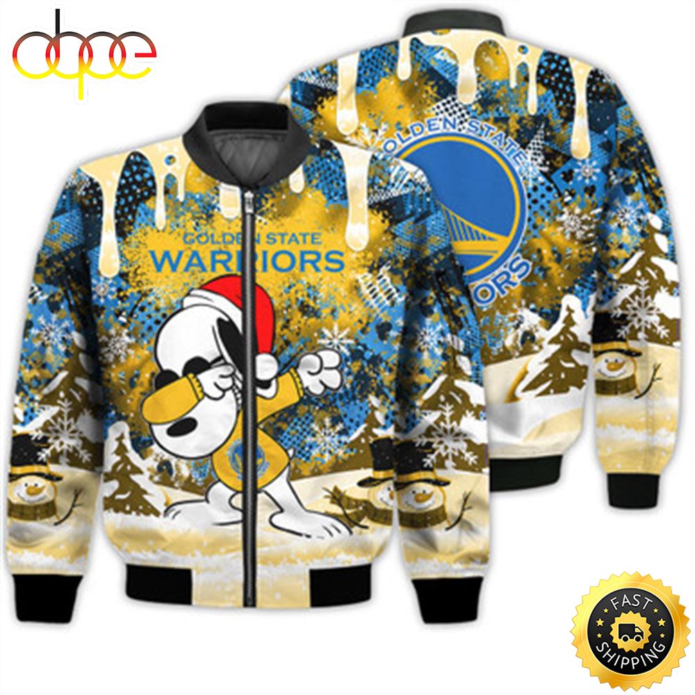 Golden State Warriors Snoopy Dabbing The Peanuts Sports Football American Christmas Dripping Matching Gifts Unisex 3D Bomber Jacket Sjlcec.jpg