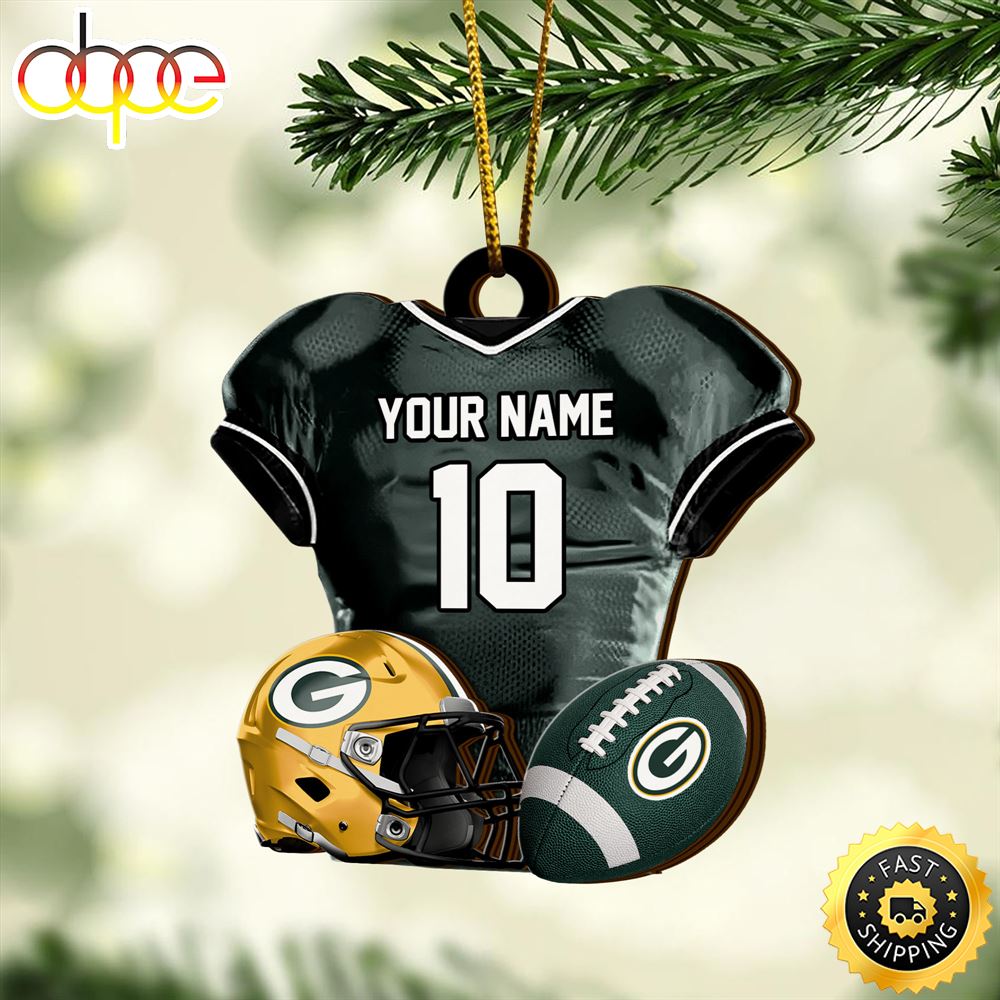 Green Bay Packers NFL Sport Ornament Custom Name And Number