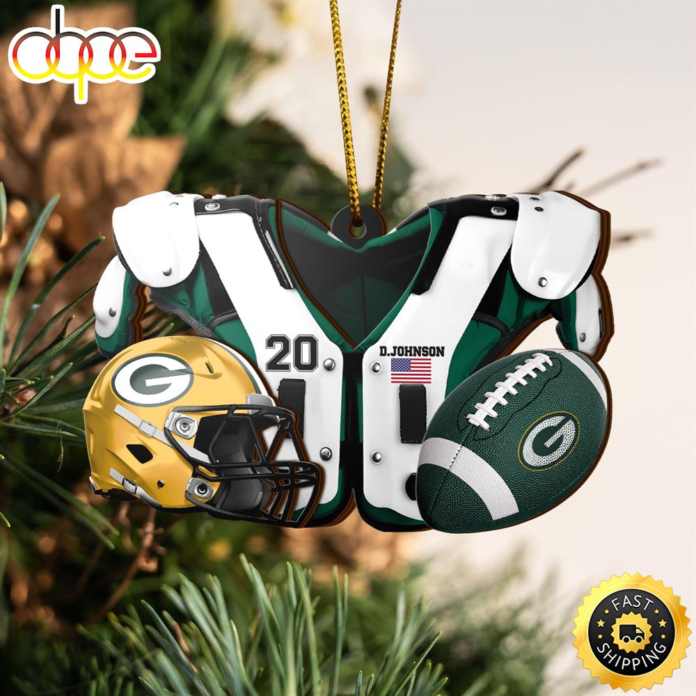 Green Bay Packers NFL Sport Ornament Custom Your Name And Number