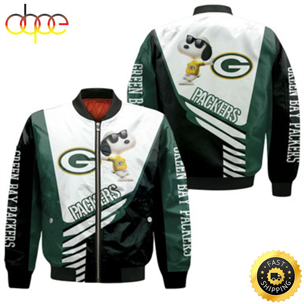 Green Bay Packers Snoopy 3D Jersey Bomber Jacket