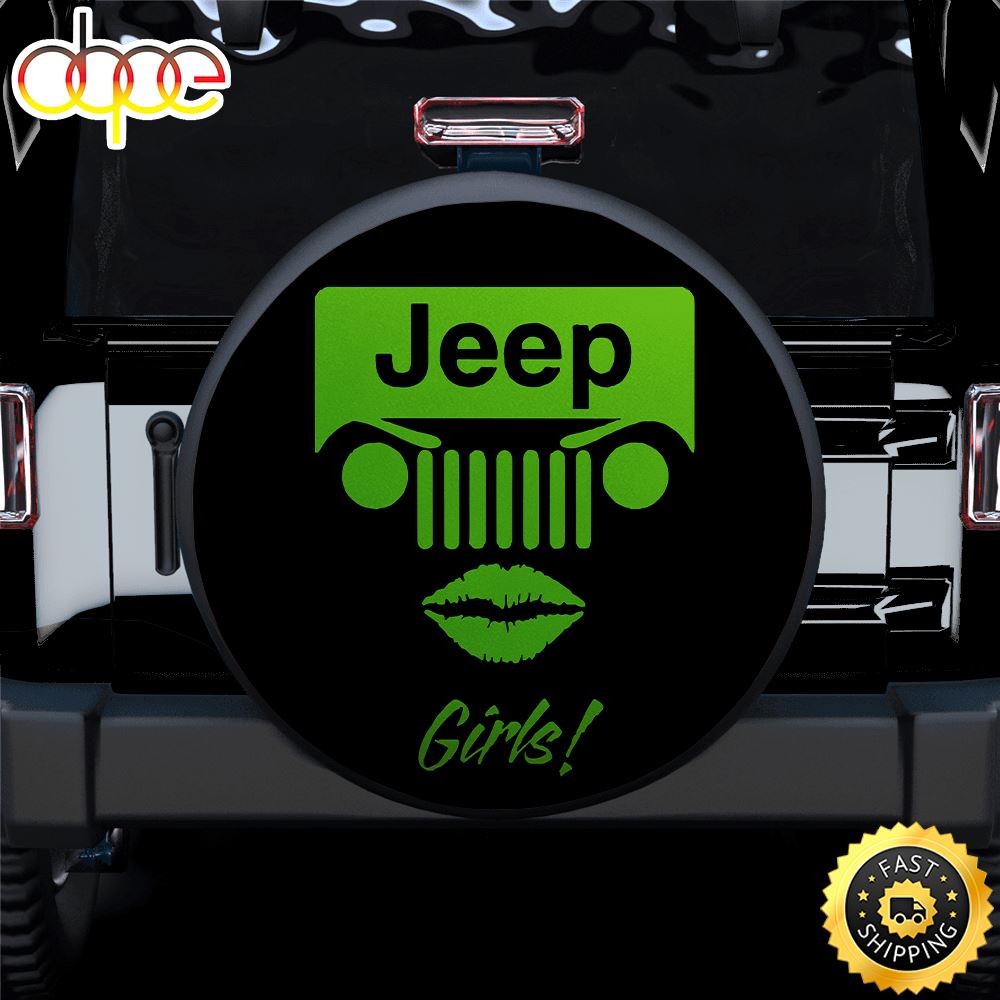 Green Jeep Girl Car Spare Tire Covers Gift For Campers S16r5k