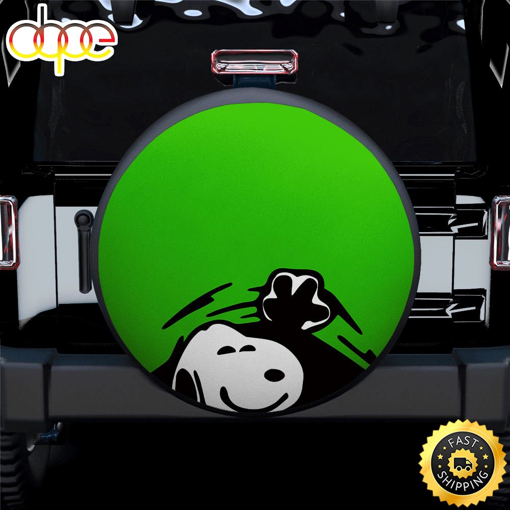 Green Snoopy Peek A Boo Funny Jeep Car Spare Tire Covers Gift For Campers G41ora
