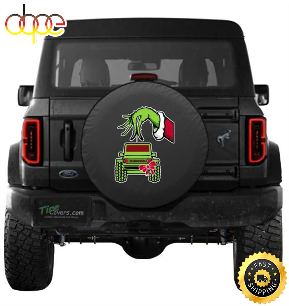 Grinch Hand Ford Bronco Ornament Tire Cover Op1sfr